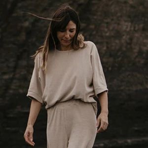 Simple folk oversized Terry top